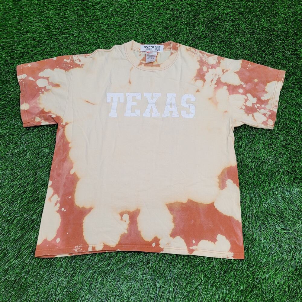 Vintage Y2K Texas Shirt Womens Large 21x24 Orange Bleached
